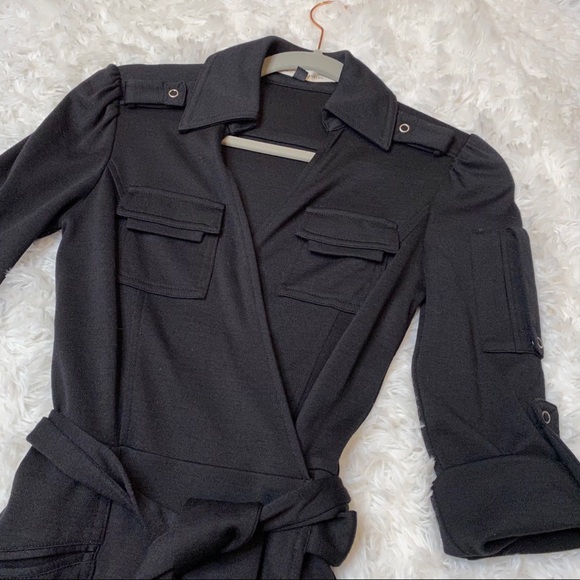 Diane Von Furstenberg Military Wool Wrap Dress - Picture 3 of 5